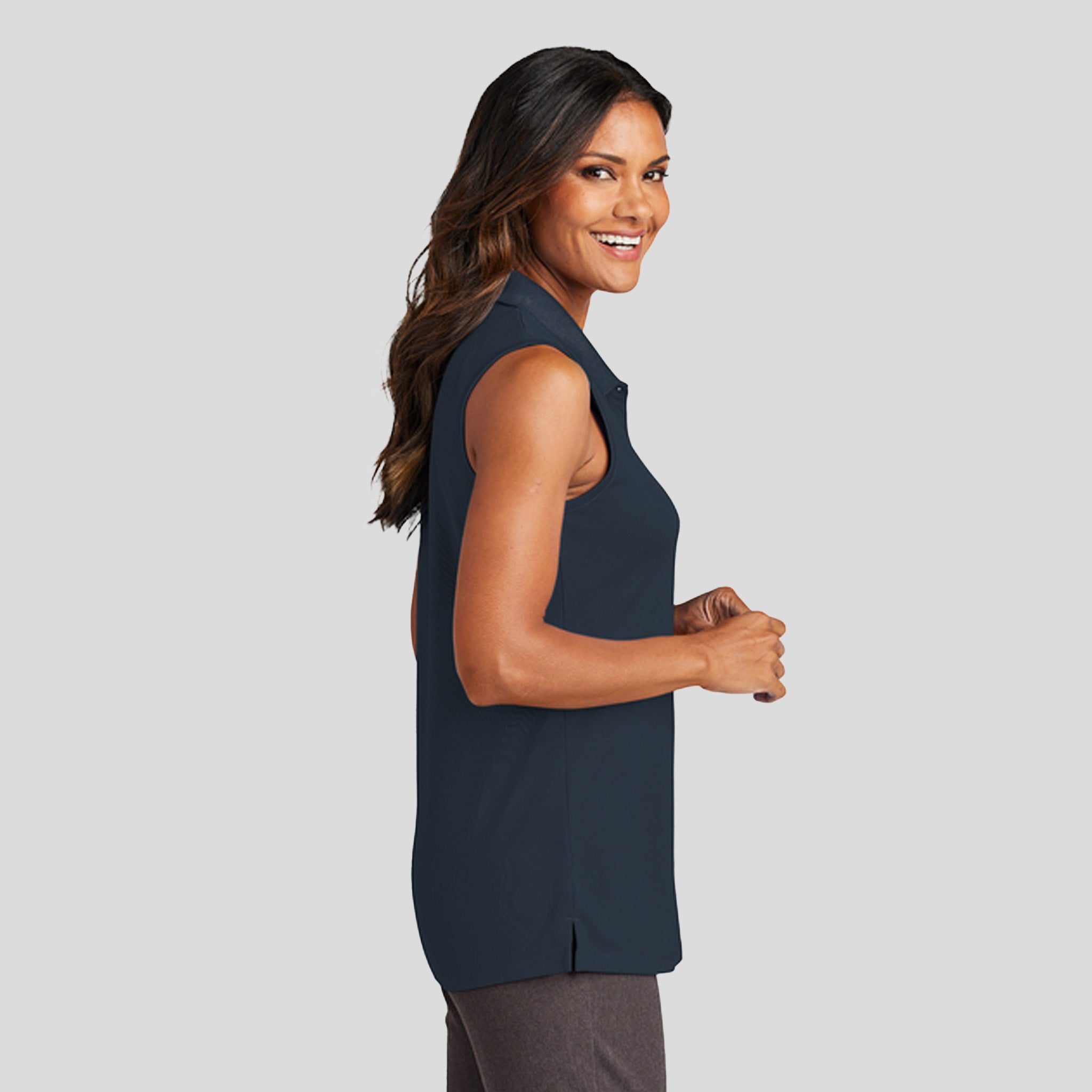 Women's Dry Zoneยฎ UV Micro-Mesh Sleeveless Polo | River Blue Navy